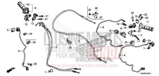 LEVIER DE GUIDON/COMMUTATEUR/CABLE CRF250RK de 2019